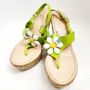 Miss Trish × Target Retro Green Wedge Heeled Sandals 8